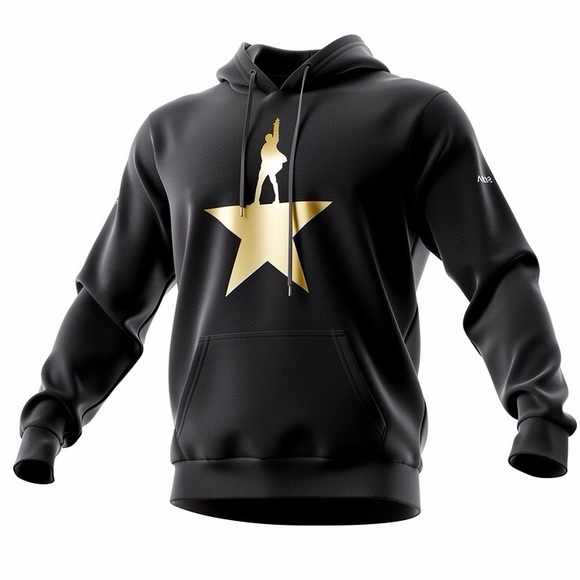 BROADWAY Hamilton Musical Hoodie Gold Star Graphic Medium Sweatshirt - Picture 4 of 11